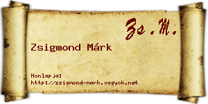 Zsigmond Márk névjegykártya